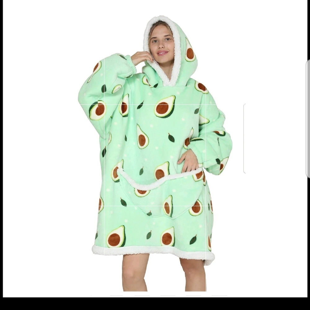 Women's Adult Avacado Confy Hoodie Blanket